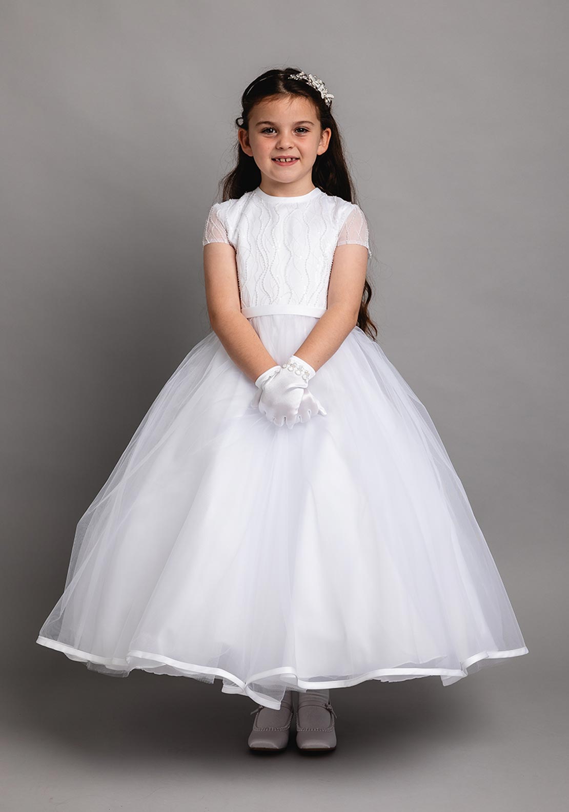 Poinsettia 5218 Communion Dress, White
