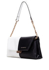 Hispanitas Covent Smooth Faux Leather Monochrome Shoulder Bag, Black & White