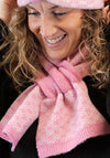 Pom Geometric Flower Print Pull Through Scarf, Pink