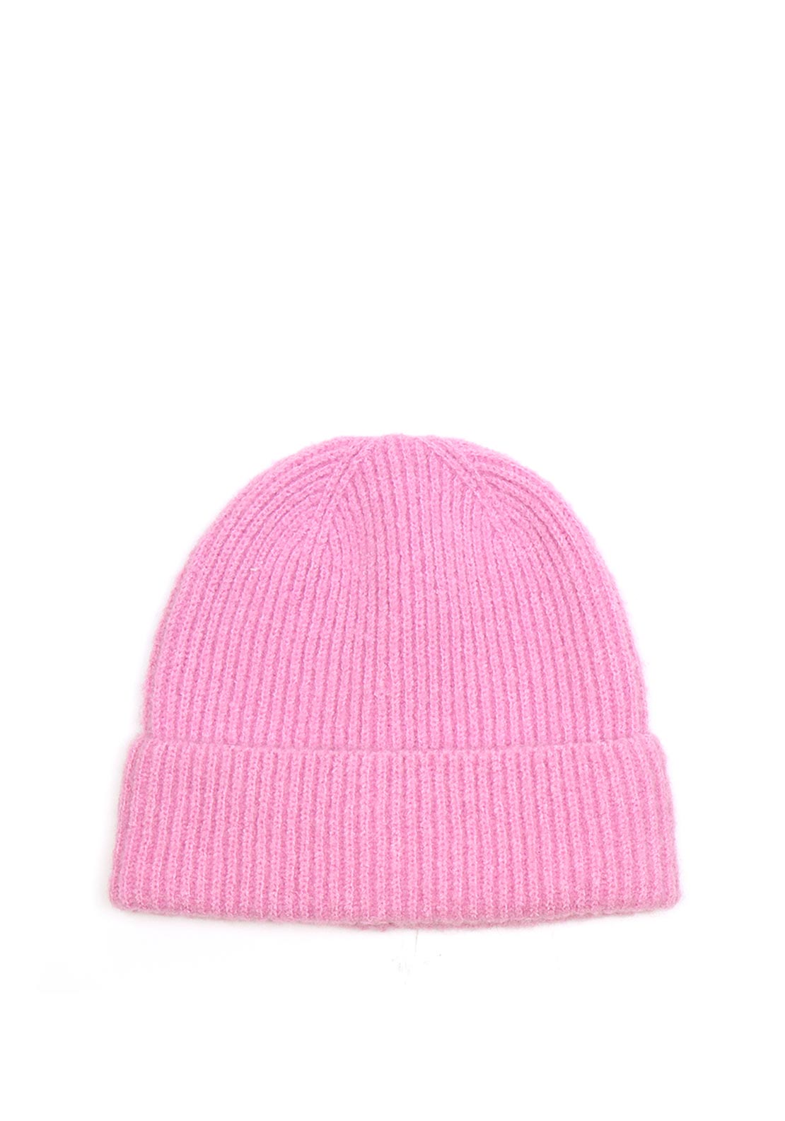 Pom Ribbed Beanie Hat, Pink