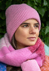 Pom Ribbed Beanie Hat, Pink