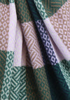 Pom Geometric Print Fringed Scarf, Green