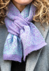 Pom Velvet Diamond Knit Scarf, Lilac