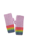 Pom Rainbow Fingerless Gloves, Lilac