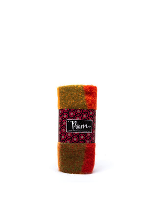 POM Check Scarf, Orange Multi