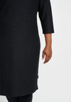 Pont Neuf Textured Knee Length Dress, Black