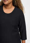 Pont Neuf Textured Knee Length Dress, Black
