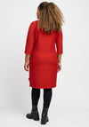 Pont Neuf Textured Knee Length Dress, Deep Orange
