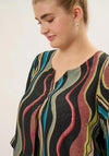 Pont Neuf Brielle Wavy Pattern Tunic Top, Multi