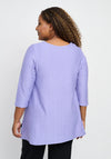 Pont Neuf Textured Button Detail Top, Lilac