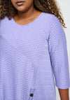 Pont Neuf Textured Button Detail Top, Lilac
