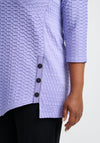 Pont Neuf Textured Button Detail Top, Lilac