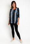 Pont Neuf Thorid Stripe Print Top, Sapphire Blue