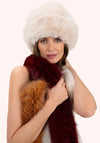Powder Elsa Three-Tone Faux Fur Scarf, Cream Multi
