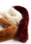Powder Elsa Three-Tone Faux Fur Scarf, Cream Multi