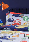 Portfolio Road Trip Reversible Single Duvet Set, Blue