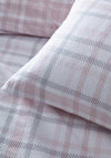 Portfolio Reversible Brushed Cotton Tartan Duvet Set, Blush Pink