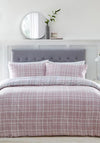 Portfolio Reversible Brushed Cotton Tartan Duvet Set, Blush Pink