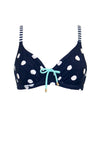 Pour Moi? Beach House Polka Dot Underwired Bikini Top, Navy