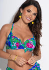 Pour Moi Getaway Floral Bikini Top, Green