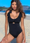 Pour Moi? Space Frill Non-Wired Swimsuit, Black