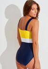 Pour Moi Colour Block Timmy Control Swimsuit, Yellow and Navy