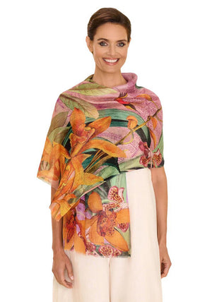 Powder Botany Bliss Linen Cotton Scarf, Lavendar