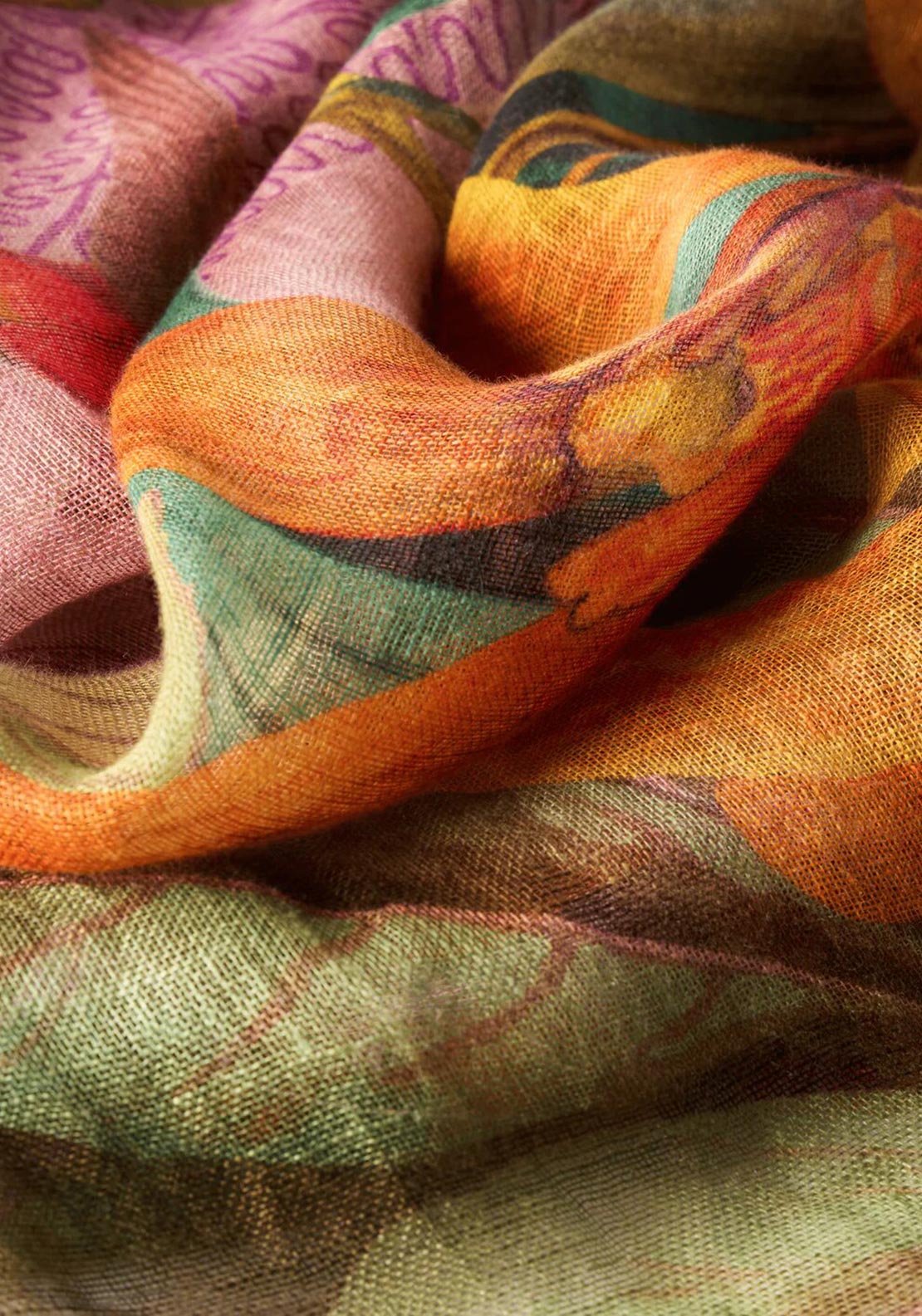 Powder Botany Bliss Linen Cotton Scarf, Lavendar