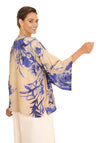 Powder China Blue Blooms One Size Kimono Jacket, Blue & Beige