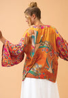 Powder Golden Cranes Kimono Jacket, Mustard