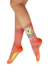 Powder Puppy Pizza Lover Ankle Socks, Orange