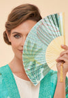Powder Secret Paradise Satin Fan, Aqua