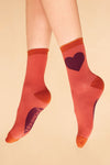 Powder You Have My Heart Ankle Socks, Tangerine