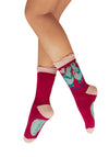 Powder Love You Long Times Tortoises Ankle Socks, Fuchsia