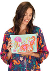 Powder Velvet Seashore Friends Zip Pouch, Multi