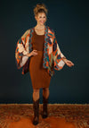 Powder Winter Floral Kimono Jacket, Terracotta