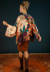 Powder Winter Floral Kimono Jacket, Terracotta