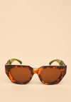 Powder Luxe Zelia Sunglasses, Tortoiseshell & Olive