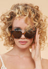 Powder Luxe Zelia Sunglasses, Tortoiseshell & Olive