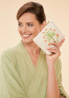 Powder Jute Mini Zip Pouch Bag, Paradise Palms