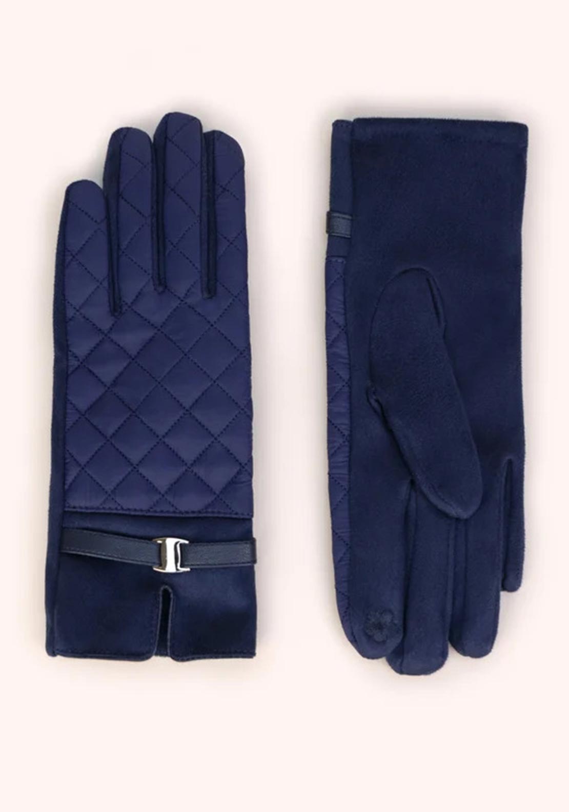 Powder Penelope Quilted Gloves, Navy