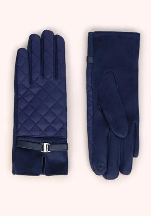Powder Penelope Quilted Gloves, Navy