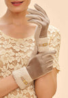 Powder Audrey Borg Cuff Gloves, Stone