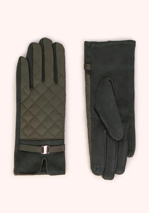 Powder Penelope Quilted Gloves, Green