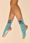 Powder Scandinavian Stems Ankle Sock, Blue