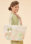 Powder Jute Beach Tote, Paradise Palms