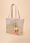 Powder Jute Beach Tote, Paradise Palms