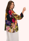 Powder Posy One Size Kimono Jacket, Black Multi