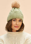 Powder Savana Cable Knit Bobble Hat, Green