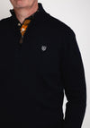 Pre End New Hampton Half Zip Sweater, Ultra Dark Navy